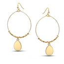 GOLD CREAM TEARDROP EARRINGS