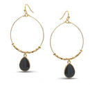 GOLD BLACK TEARDROP EARRINGS