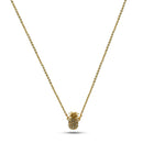 GOLD PINEAPPLE CRYSTAL RHINESTONES SHORT PENDANT NECKLACE