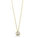 GOLD CRYSTAL PEACE SIGN PENDANT NECKLACE