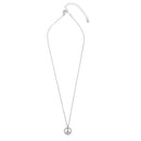 SILVER CRYSTAL PEACE SIGN PENDANT NECKLACE