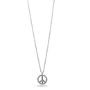 SILVER CRYSTAL PEACE SIGN PENDANT NECKLACE