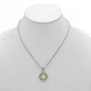 CLEAR CRYSTAL SILVER FILIGREE PENDANT NECKLACE