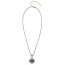 AMETHYST CRYSTAL SILVER FILIGREE PENDANT NECKLACE