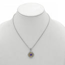 AMETHYST CRYSTAL SILVER FILIGREE PENDANT NECKLACE