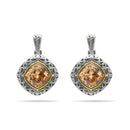 CHAMPAGNE CRYSTAL SILVER FILIGREE EARRINGS