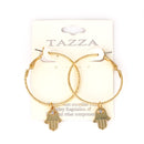 GOLD HAMSA CHARM EARRINGS