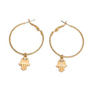 GOLD HAMSA CHARM EARRINGS