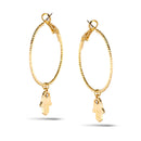 GOLD HAMSA CHARM EARRINGS
