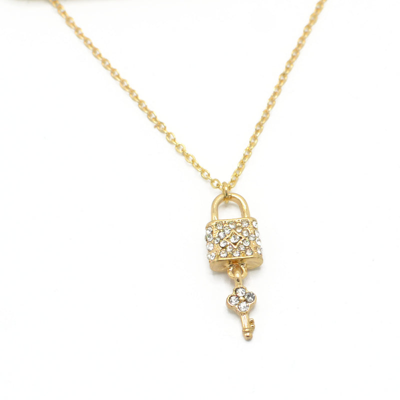 GOLD LOCK AND KEY NECKLACE