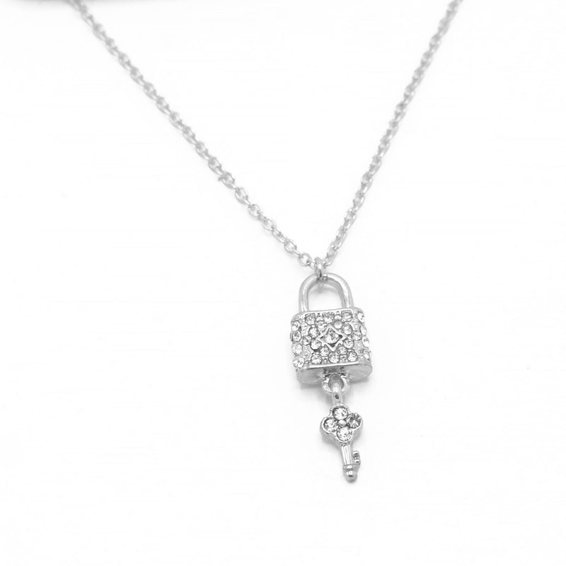 SILVER LOCK AND KEY NECKLACE