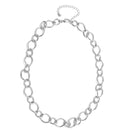 SILVER LINK CHAIN LONG NECKLACE