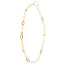 GOLD TEARDROP LINK LONG NECKLACE