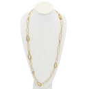 GOLD TEARDROP LINK LONG NECKLACE