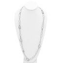 SILVER TEARDROP LINK LONG NECKLACE