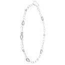 SILVER TEARDROP LINK LONG NECKLACE