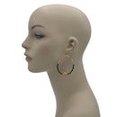 GOLD BALL AND BLACK BEADS DROP EARRINGS