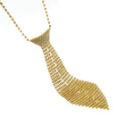 RHINESTONE CRYSTAL TIE LONG TASSEL NECKLACE