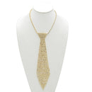 RHINESTONE CRYSTAL TIE LONG TASSEL NECKLACE