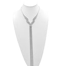 GOLD RHINESTONE MULTI LAYERED 48" INCH LONG TASSEL NECKLACE