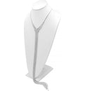 SILVER RHINESTONE MULTI LAYERED 48" INCH LONG TASSEL NECKLACE