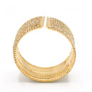 GOLD 12 ROW CRYSTAL COIL MEMORY WIRE BRACELET