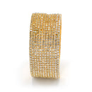 GOLD 12 ROW CRYSTAL COIL MEMORY WIRE BRACELET
