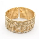 GOLD 12 ROW CRYSTAL COIL MEMORY WIRE BRACELET