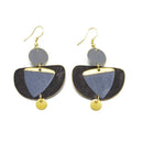GOLD GRAY PATINA DROP EARRINGS