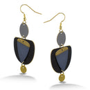 GOLD GRAY PATINA DROP EARRINGS
