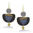 GOLD GRAY PATINA DROP EARRINGS
