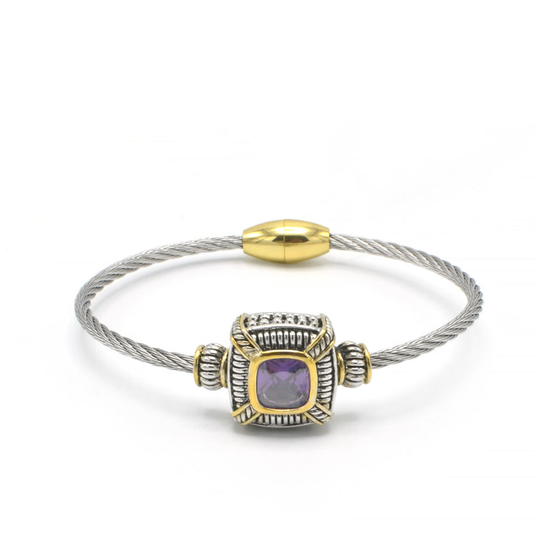 AMETHYST CRYSTAL CLASSIC CABLE BRACELET