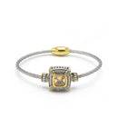 TWO-TONE CHAMPAGNE CRYSTAL CLASSIC CABLE BRACELET