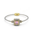 TWO-TONE ROSE CRYSTAL CLASSIC CABLE BRACELET
