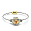 TWO TONE CHAMPAGNE CRYSTAL CLASSIC CABLE BRACELET