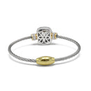 TWO TONE CLEAR CRYSTAL CLASSIC CABLE BRACELET