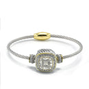 TWO TONE CLEAR CRYSTAL CLASSIC CABLE BRACELET