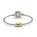 TWO TONE ROSE CRYSTAL CLASSIC CABLE BRACELET