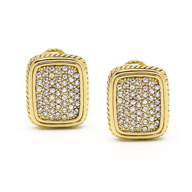 GOLD PAVE CRYSTAL POST EARRINGS