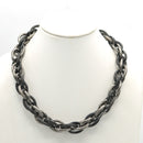 HEMATITE INTERLOCK LINK CHUNKY CHAIN NECKLACE