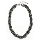 HEMATITE INTERLOCK LINK CHUNKY CHAIN NECKLACE