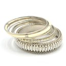SILVER BRASS AND IVORY 5 PCS BANGLE SET