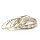 SILVER BRASS AND IVORY 5 PCS BANGLE SET
