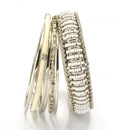 SILVER BRASS AND IVORY 5 PCS BANGLE SET