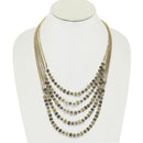 3TONE HAMMERED METAL BEAD NECKLACE