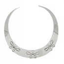 RHODIUM CRYSTAL FLOWER CHOKER NECKLACE