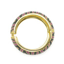 GOLD BLACK AND PINK ENAMEL ZEBRA CUFF BRACELET