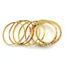 GOLD BRASS AND RESIN 7 PCS MULTICOLOR BANGLE SET
