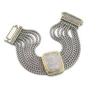 TWO TONE MULTI STRANDS PAVE CRYSTAL BRACELET