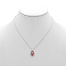 GOLD RED HAMSA HAND PENDANT SHORT NECKLACE